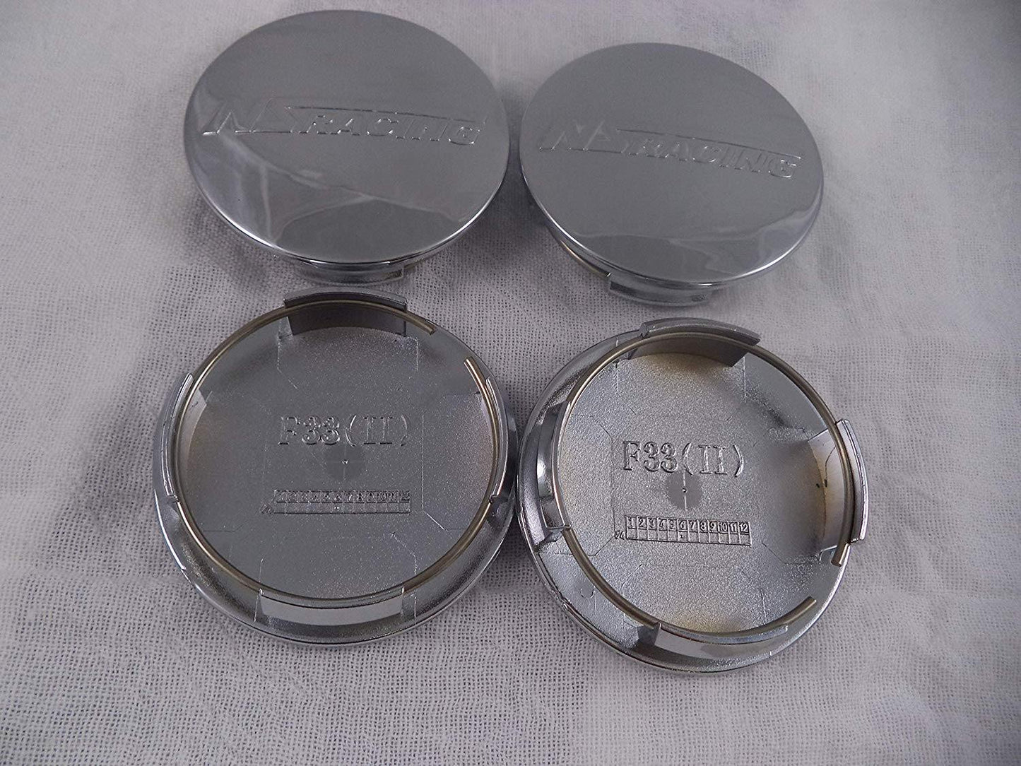 NS Racing Wheels Chrome Custom Wheel Center Caps # F33(II) (4 CAPS)
