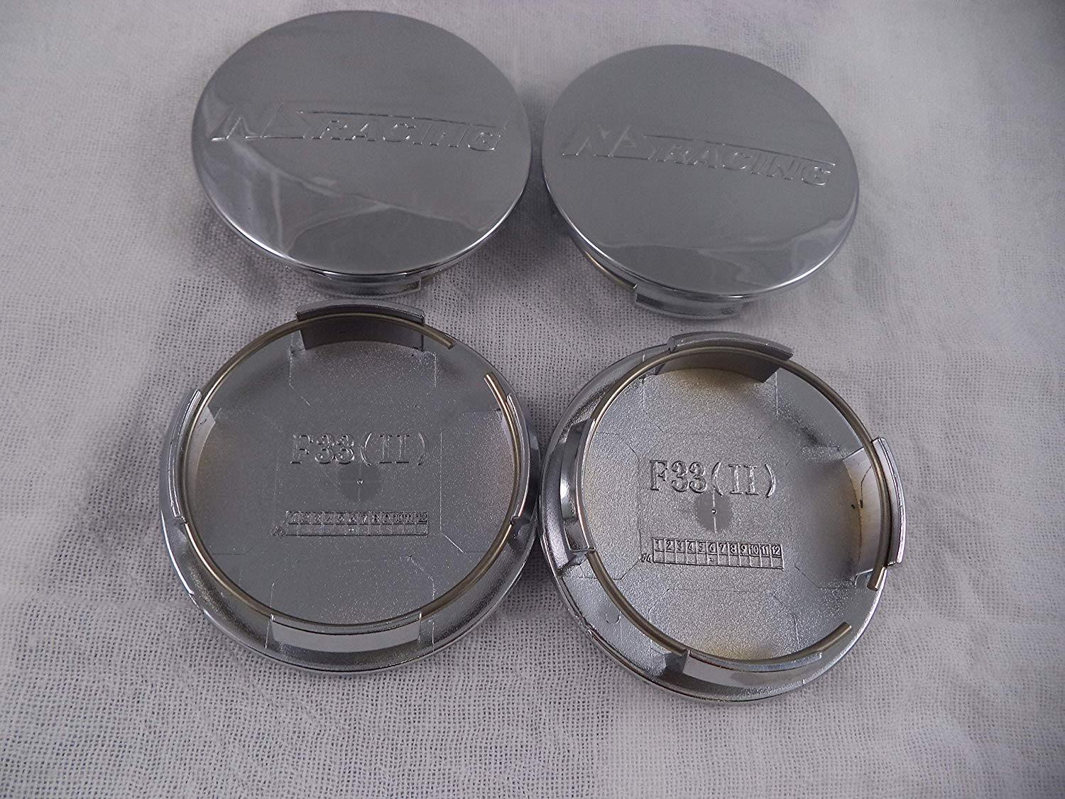 NS Racing Wheels Chrome Custom Wheel Center Caps # F33(II) (4 CAPS)