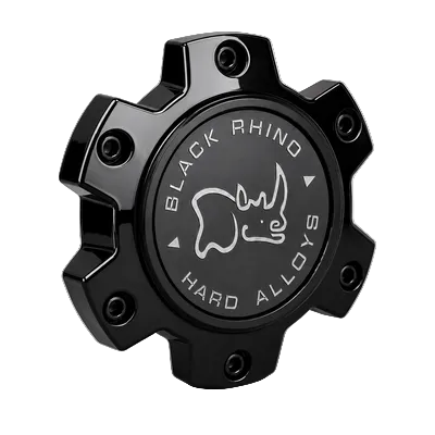Black Rhino M-873 gloss black wheel center cap side profile