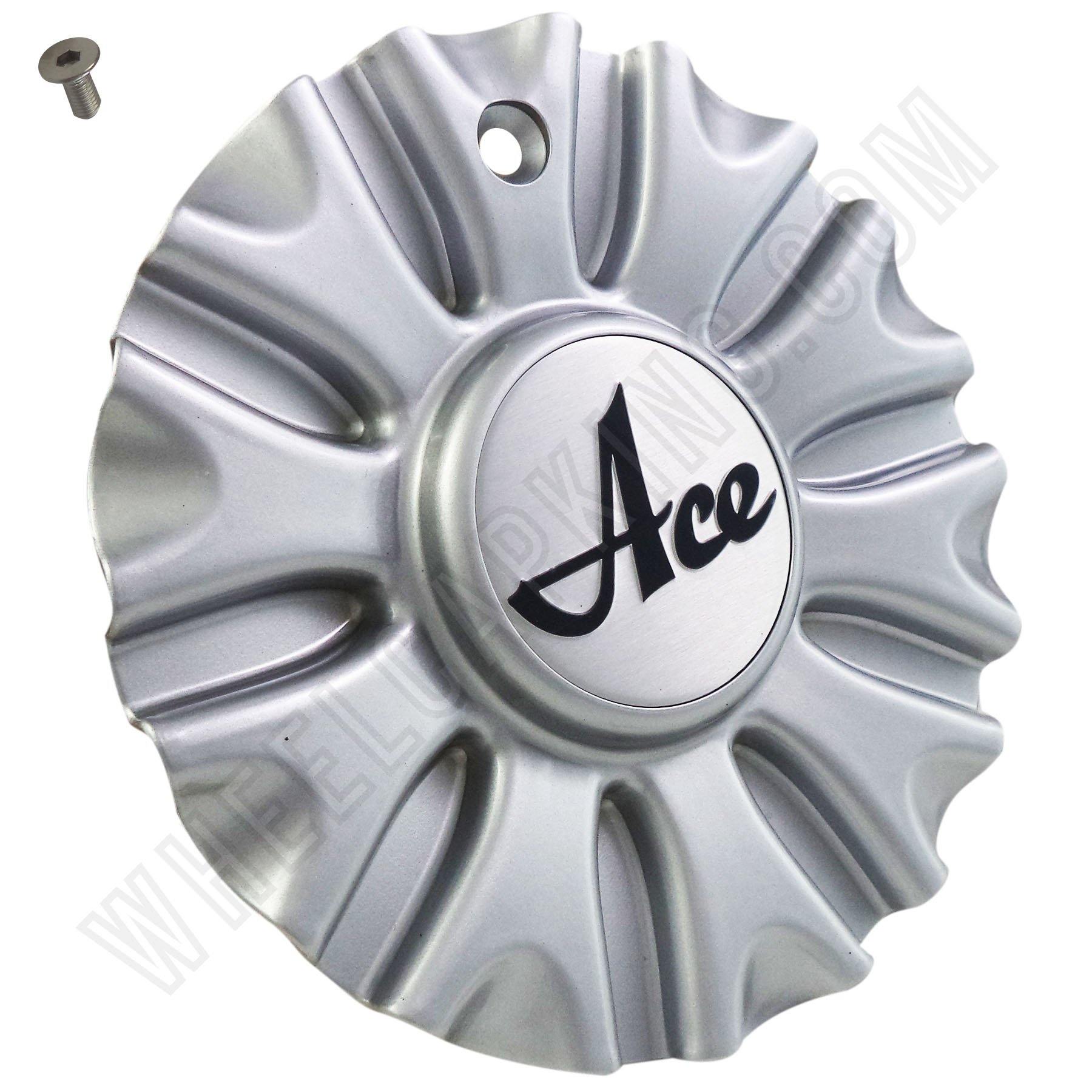 Ace Wheels Silver Custom Wheel Center Cap (4 CAPS)