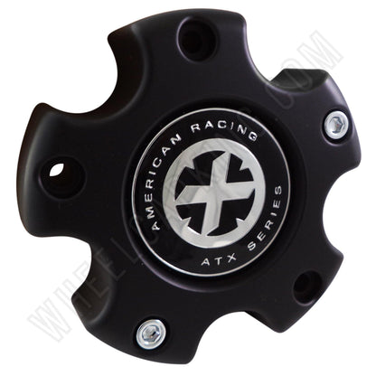 American Racing ATX Wheels Flat Black Custom Wheel Center Caps # CAP M-733 / AX845L121 (1 CAP)
