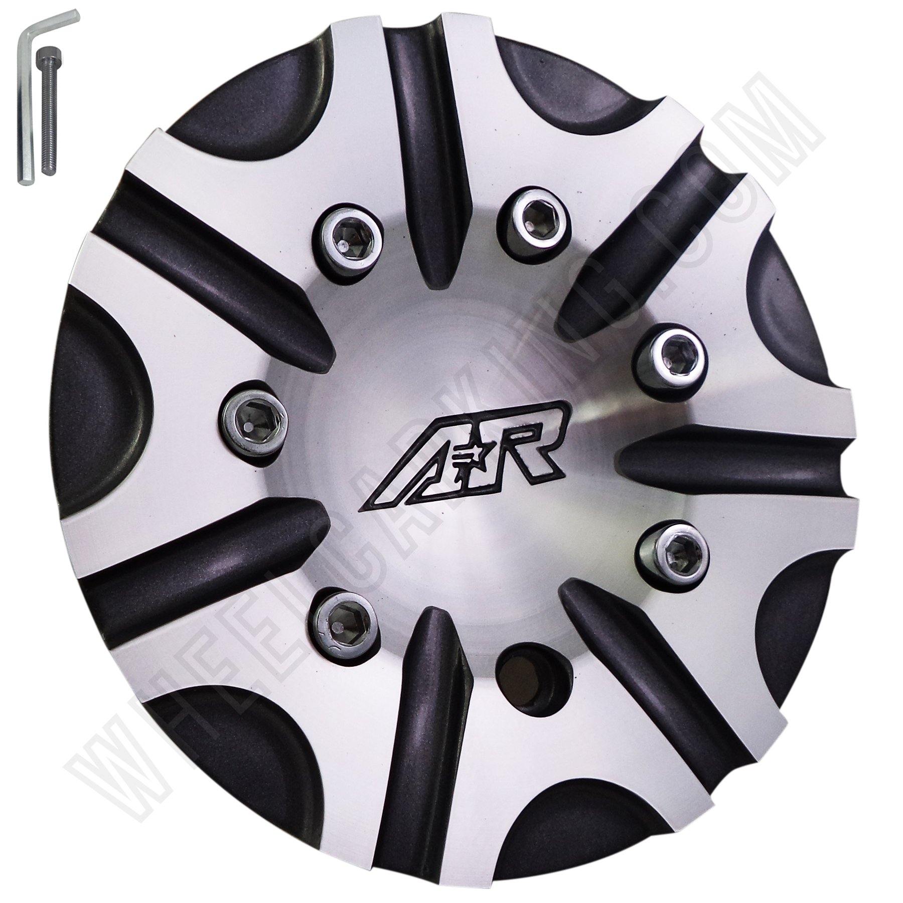 American Racing BLACK & SILVER Custom Wheel Center Cap (1 CAP) # QT106-L175-GAL