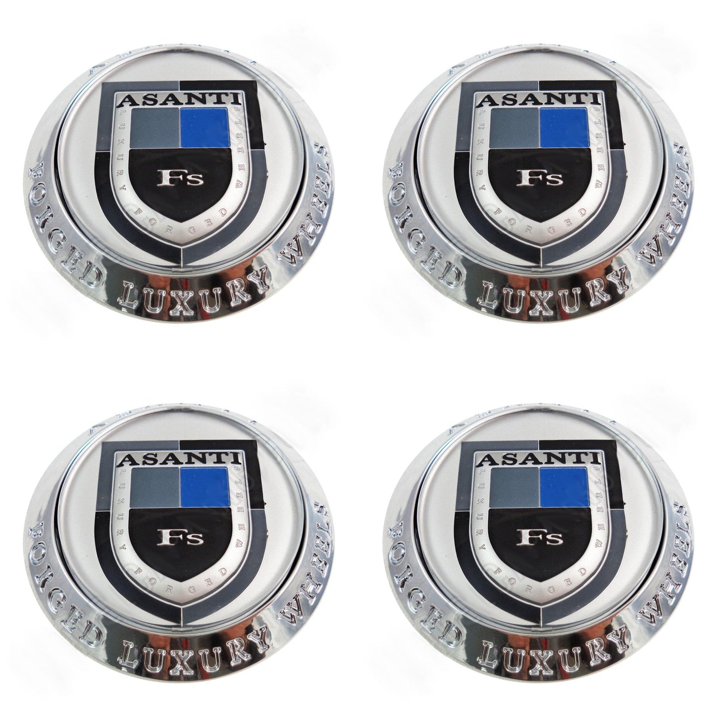 Asanti Wheels Chrome Custom Wheel Center Cap # C-100 / ASANTI-FS-CAP (4 CAPS)