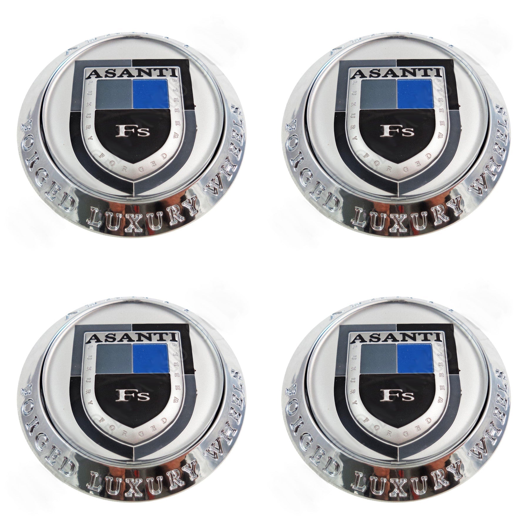 Asanti Wheels Chrome Custom Wheel Center Cap # C-100 / ASANTI-FS-CAP (4 CAPS)