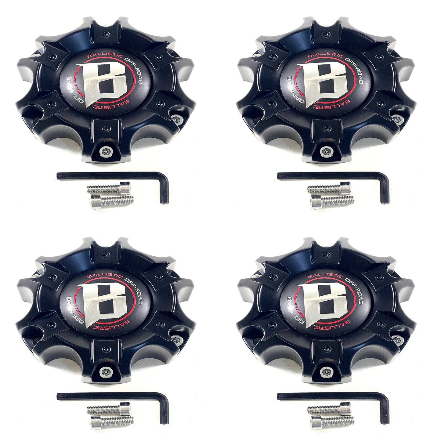 Ballistic Wheel Center Cap Wheels Flat Black # CAP-WX04-135 / 139.7-6H / WX04 (4 CAPS)