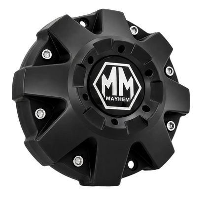 MAYHEM C108040B01 matte black wheel center cap front view