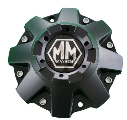 MAYHEM C108040B01 matte black center cap angled view