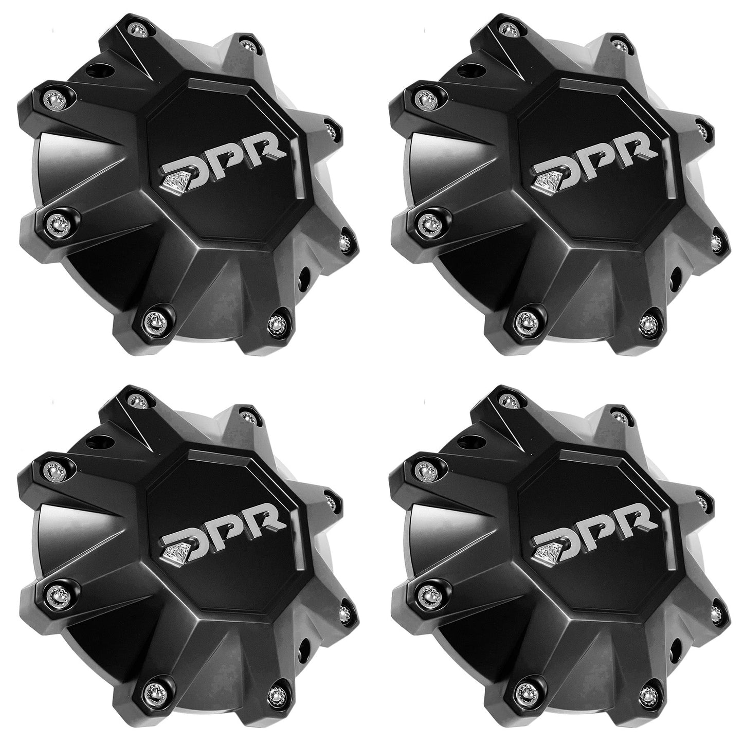 DPR Wheels Flat Black Custom Wheel Center Cap # DPR-8-CAP / LG1401-10 SHORTY (4 CAPS)