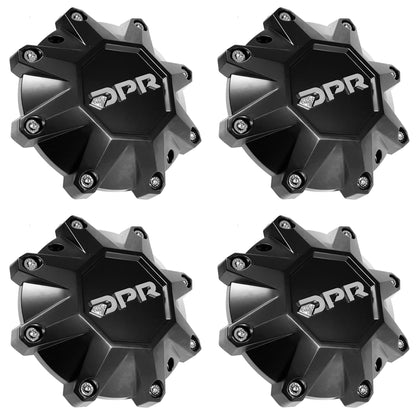 DPR Wheels Flat Black Custom Wheel Center Cap # DPR-8-CAP / LG1401-10 SHORTY (4 CAPS)