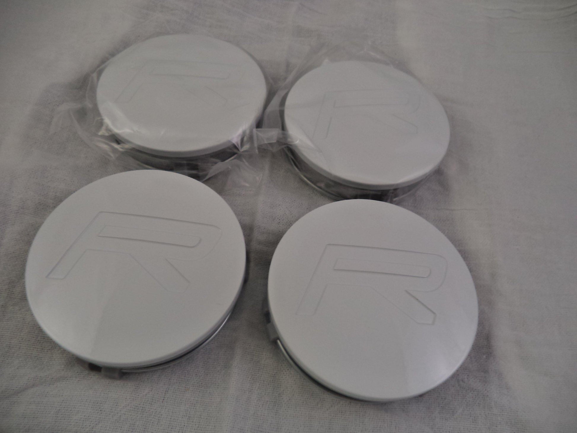 Rovos Wheels Gloss White Custom Wheel Center Cap # W (4 CAPS)
