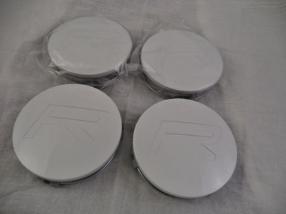 Rovos Wheels Gloss White Custom Wheel Center Cap # W (4 CAPS)