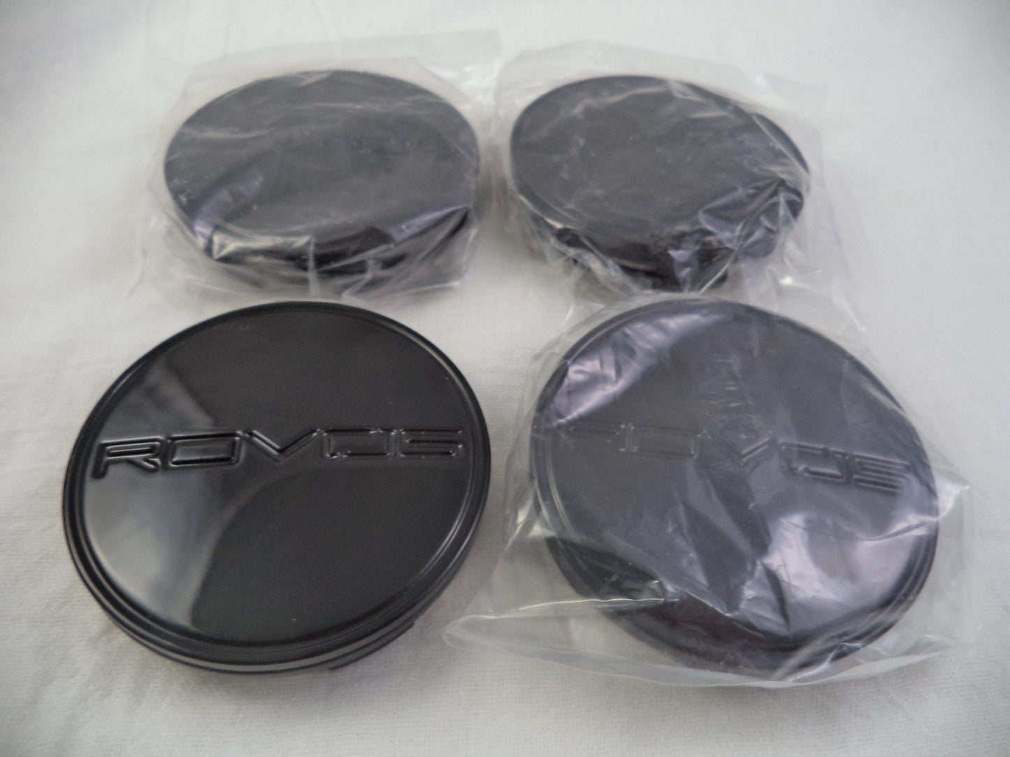 Rovos Wheels Gloss Black Logo Custom Wheel Center Cap # 188 (4 CAPS)