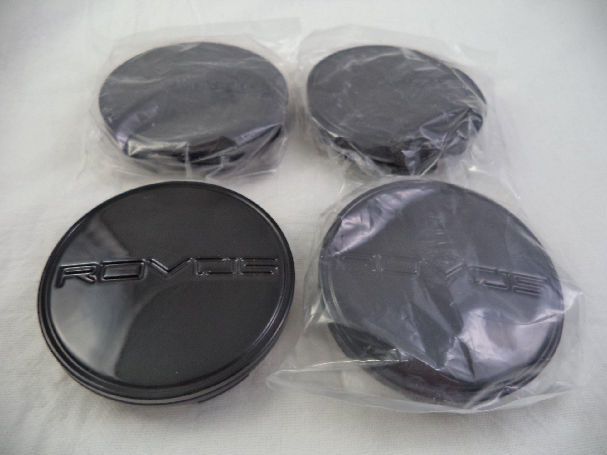 Rovos Wheels Gloss Black Logo Custom Wheel Center Cap # 188 (4 CAPS)