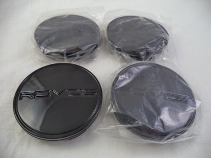 Rovos Wheels Gloss Black Logo Custom Wheel Center Cap # 188 (4 CAPS)