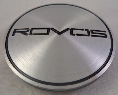 Rovos Wheels Chrome / Black Logo Custom Wheel Center Cap # 188 (1 CAP)