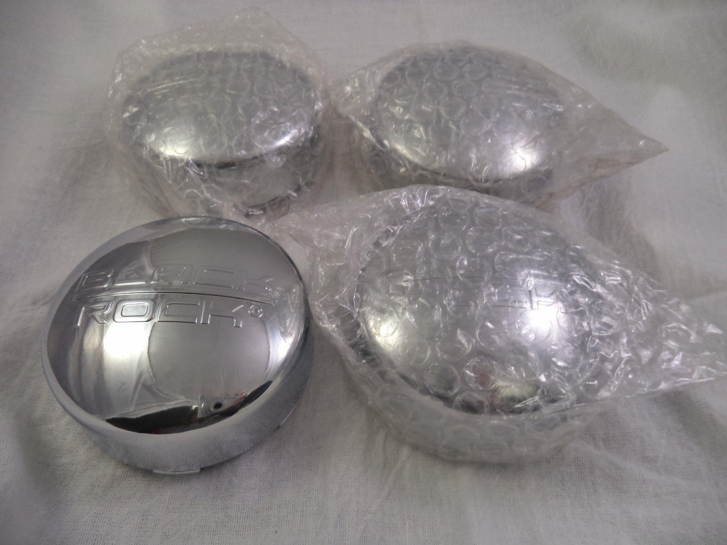 Black Rock Wheels Chrome Custom Wheel Center Cap # 330731BR (4 CAPS)