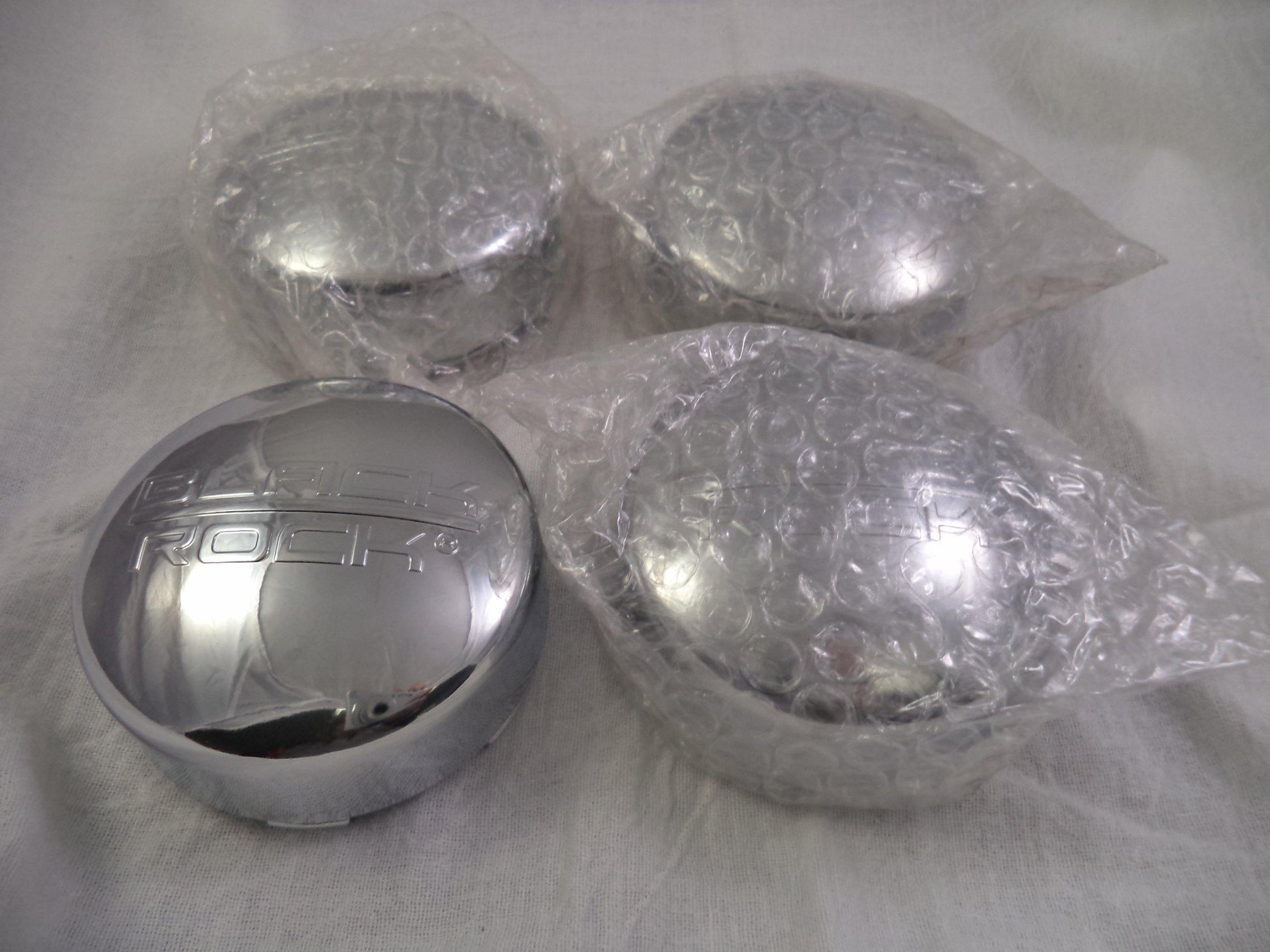 Black Rock Wheels Chrome Custom Wheel Center Cap # 330731BR (4 CAPS)