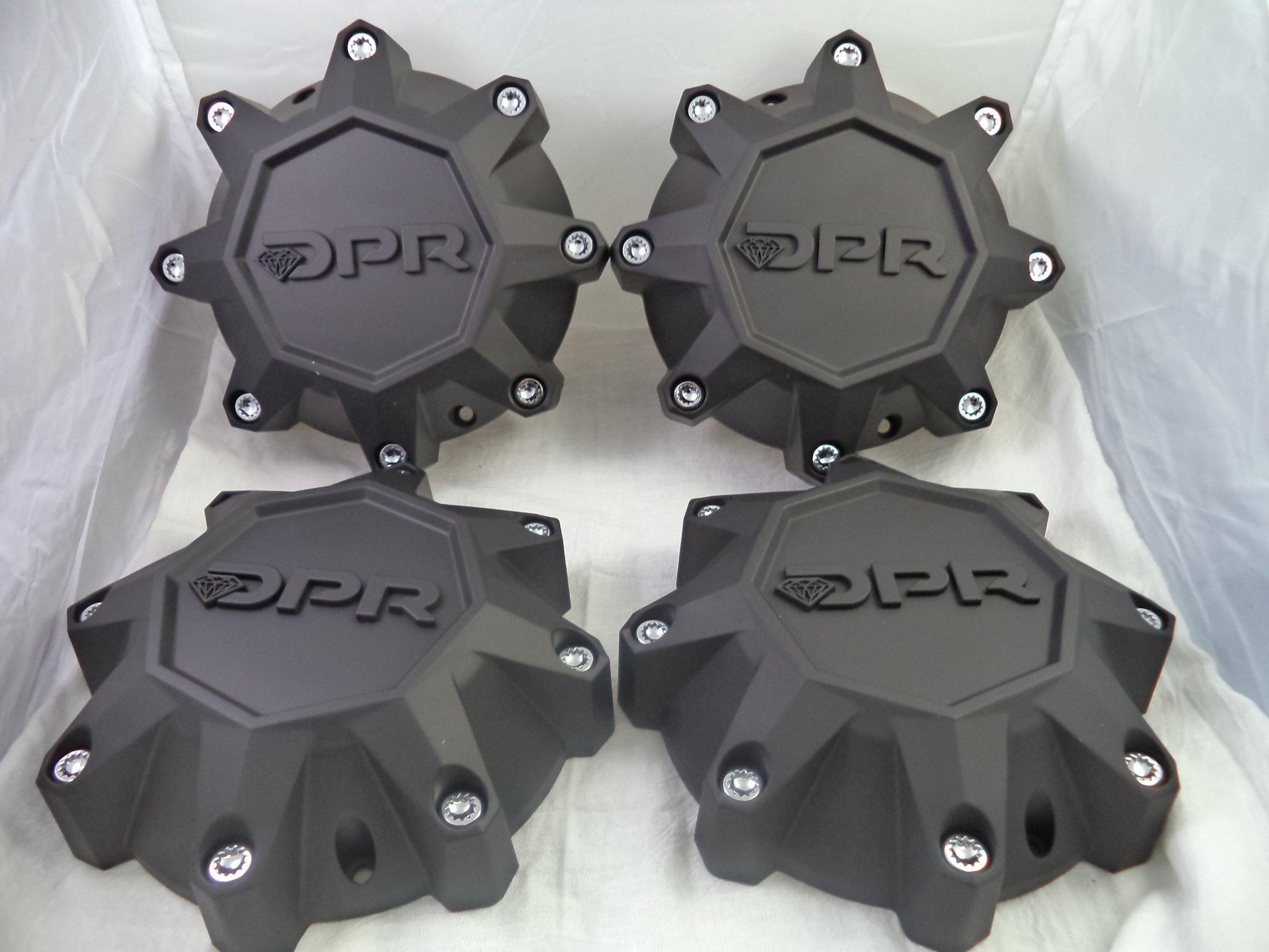 DPR Wheels Flat Black / Black Logo Custom Wheel Center Cap # A01-Z-CAP TALL (4 CAPS)