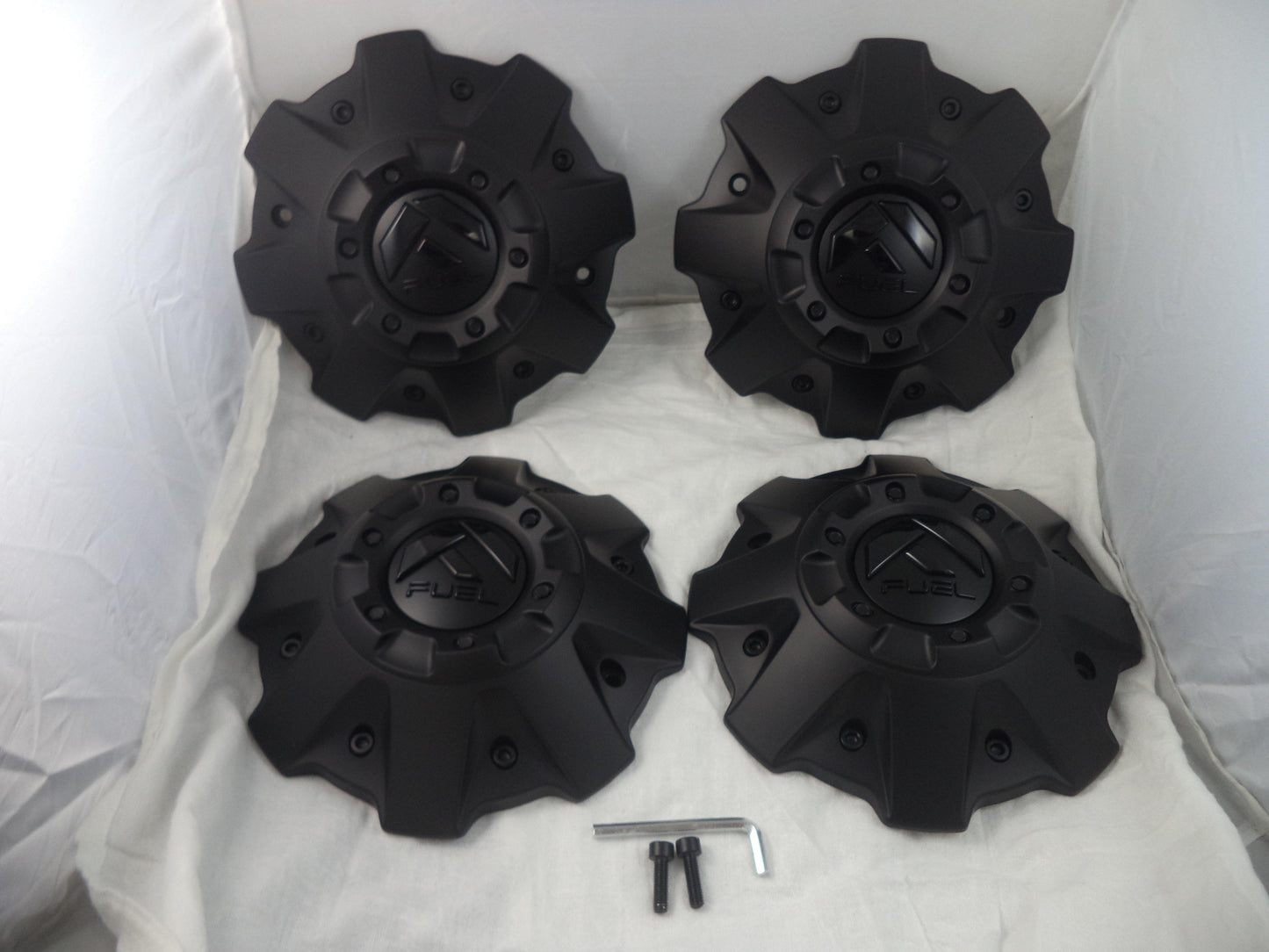 Fuel Offroad Wheel Center Cap 1001-63MBGB Flat Black / Gloss Logo 5+6 Lug (4 CAPS)