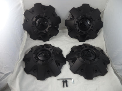 Fuel Offroad Wheel Center Cap 1001-63MBGB Flat Black / Gloss Logo 5+6 Lug (4 CAPS)