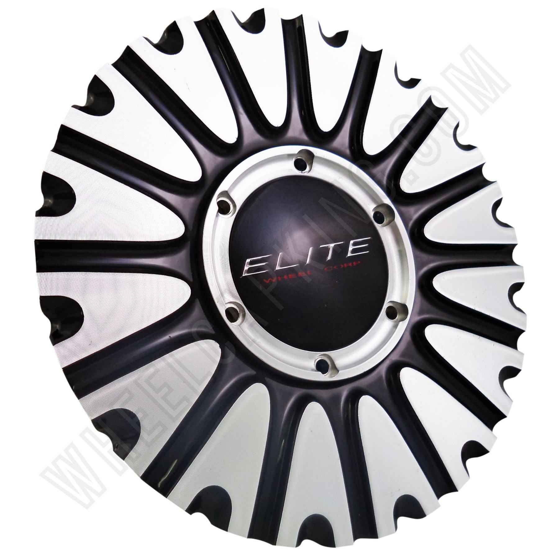 Elite # CAP M-796 Chrome / Black Custom Wheel Center Cap (4 CAPS)