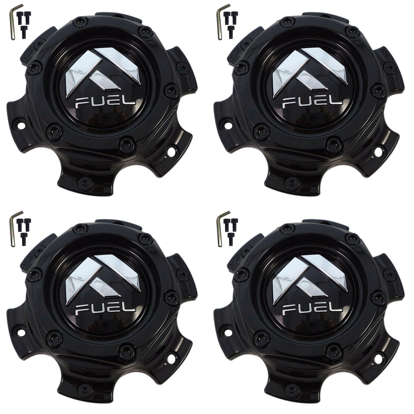 Fuel Wheels Gloss Black Center Cap # 1004-37GB / 1004-36 (4 CAPS) 6x135 6x5.5