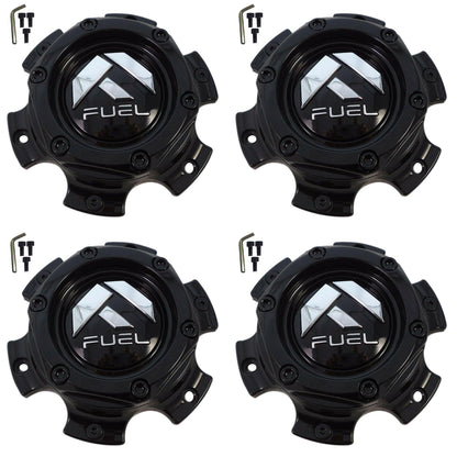 Fuel Wheels Gloss Black Center Cap # 1004-37GB / 1004-36 (4 CAPS) 6x135 6x5.5