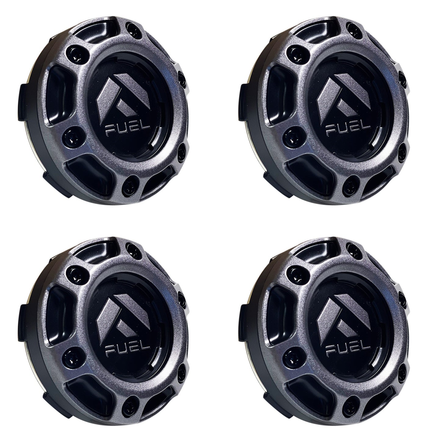 Fuel Wheels Gloss / Black Rivets Center Cap # 1004-68GD (4 CAPS) 5 / 6 LUG