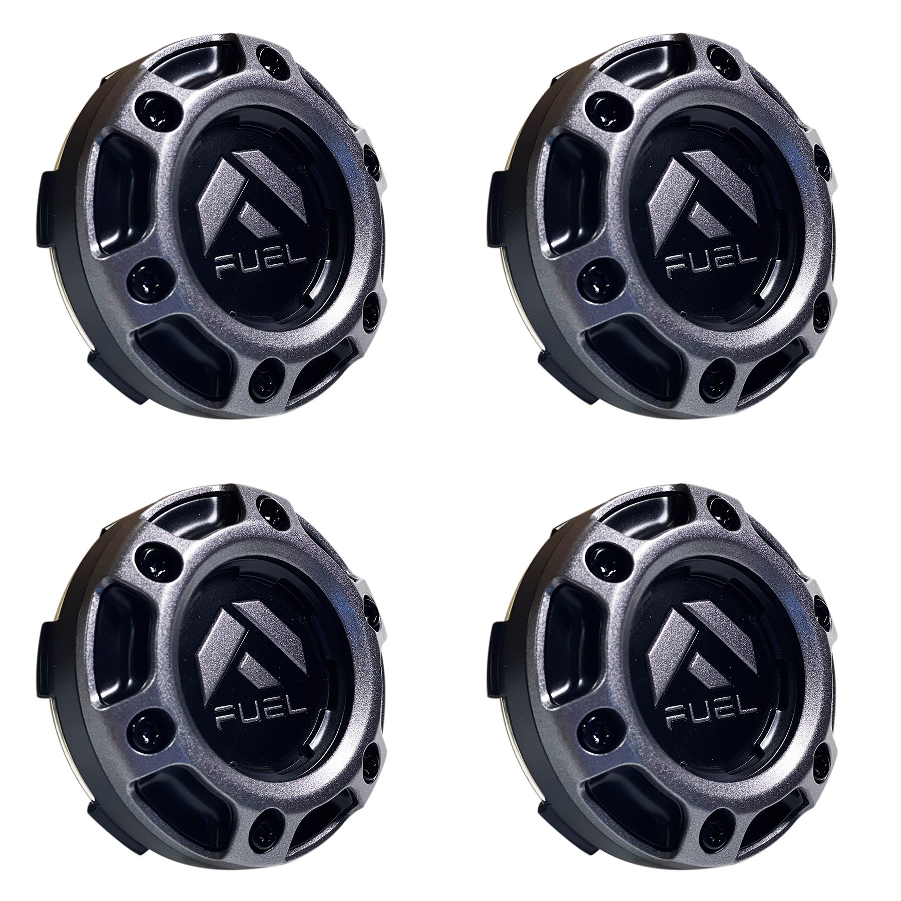 Fuel Wheels Gloss / Black Rivets Center Cap # 1004-68GD (4 CAPS) 5 / 6 LUG