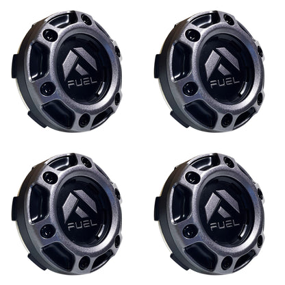 Fuel Wheels Gloss / Black Rivets Center Cap # 1004-68GD (4 CAPS) 5 / 6 LUG
