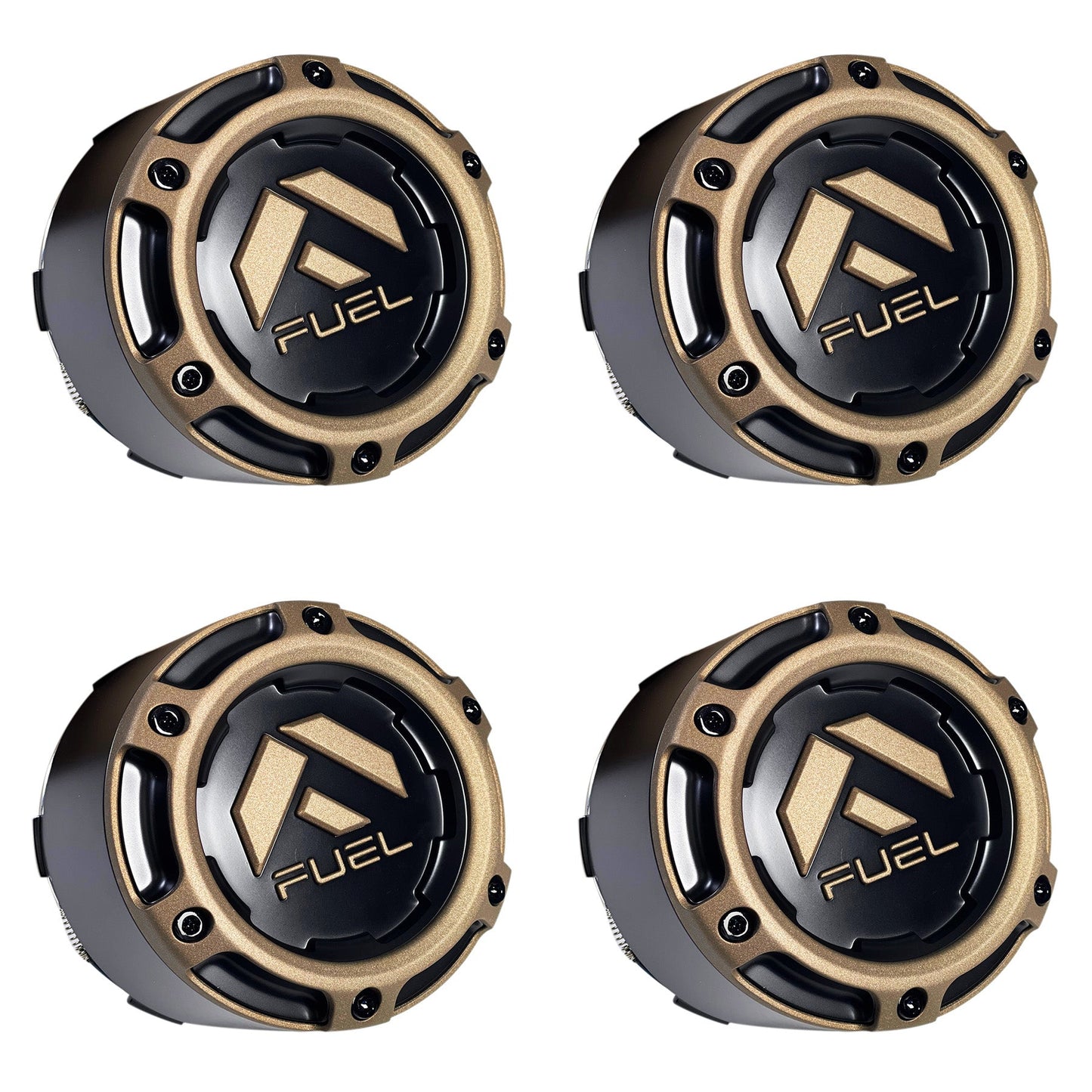 Fuel Wheels Black / Bronze Rivets Center Cap # 1005-50SZD (4 CAPS) 8 LUG