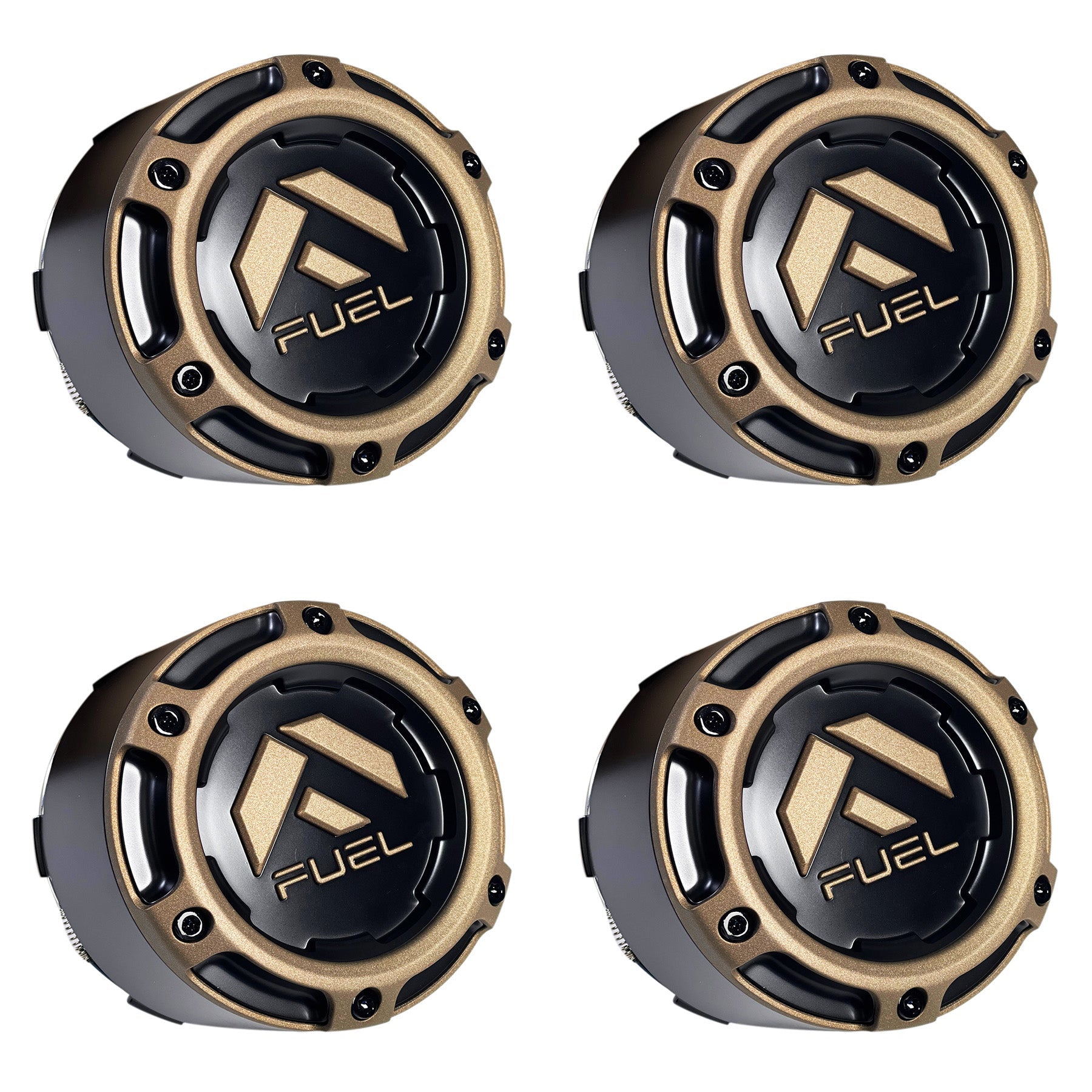 Fuel Wheels Black / Bronze Rivets Center Cap # 1005-50SZD (4 CAPS) 8 LUG