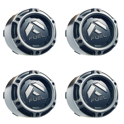 Fuel Wheels Wheel Center Cap Black / Grey Rim Cap # 1005-50SGD (4 CAPS) 8 LUG