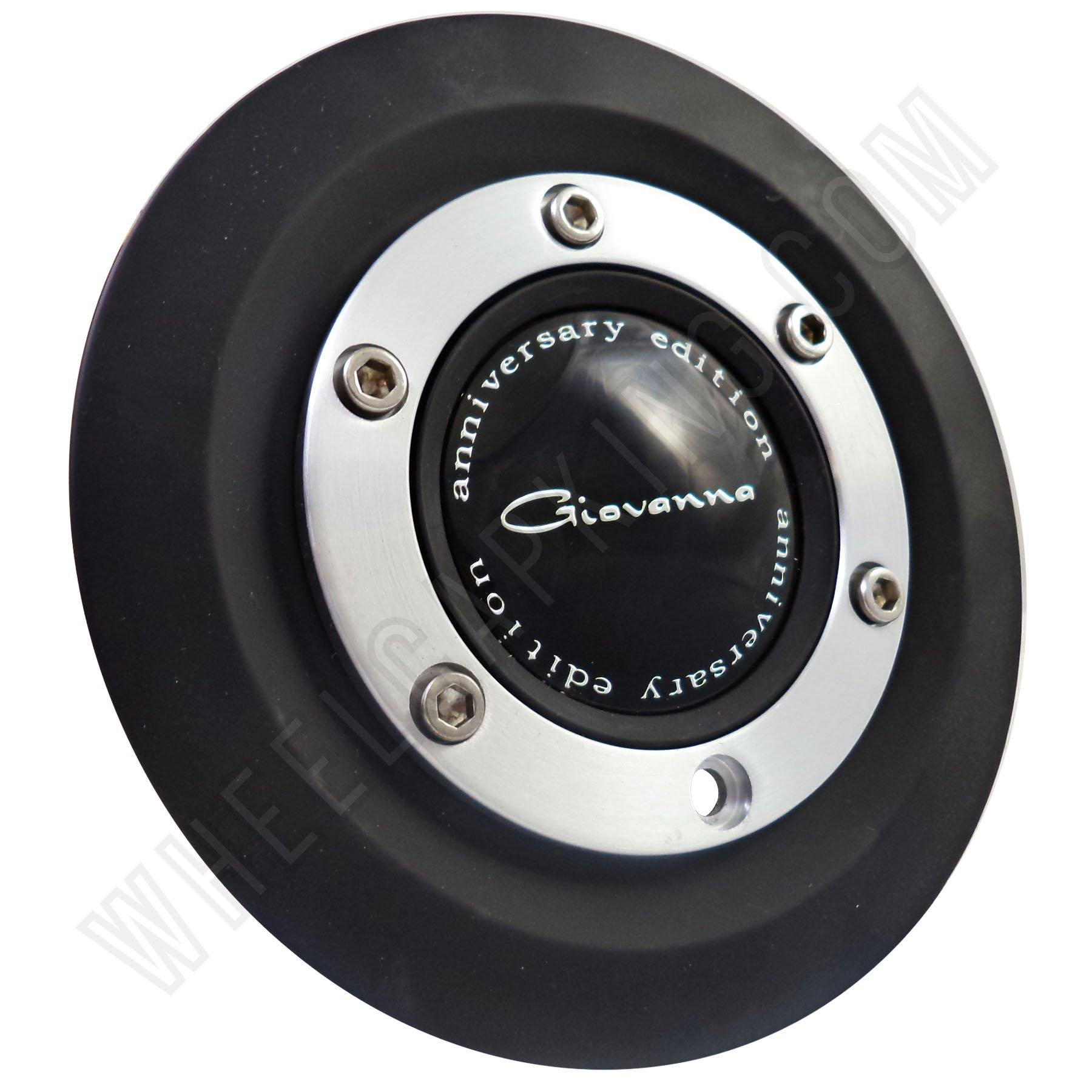 Giovanna Wheels Flat Black / Chrome Custom Wheel Center Cap Caps Set 4 # 1135L164-1 / 998K75