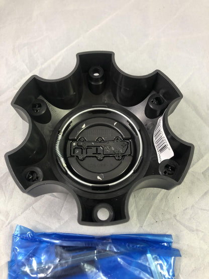 Ultra Motorsports Wheels Flat Black / Gloss Logo Wheel Center Cap # 89-9764SBB (4 CAPS)