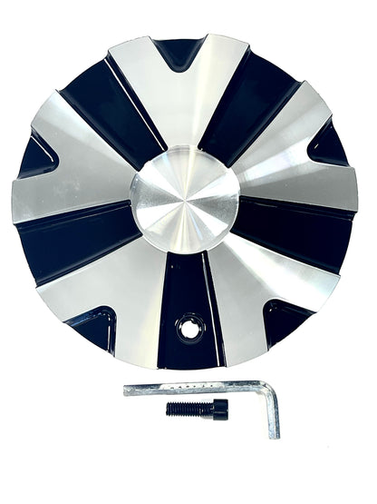 Strada Wheels Gloss Black / Silver Custom Wheel Center Cap # PD-CAPSX-P5193 (1 CAP)