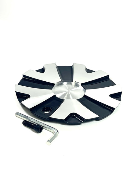 Strada Wheels Gloss Black / Silver Custom Wheel Center Cap # PD-CAPSX-P5193 (1 CAP)