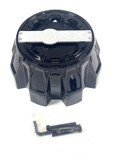 WORX / Ultra Motorsports Gloss Black Wheel Center Cap 83182090F-1B A89-0087BK (4 CAPS) + SCREWS