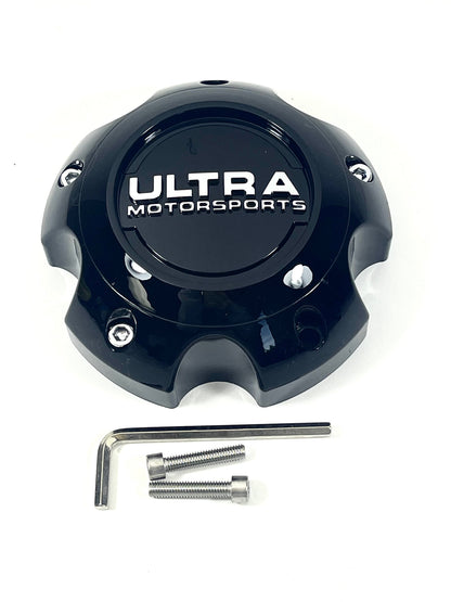 Ultra Motorsports Wheels Gloss Black Wheel Center Cap # 89-9756 (4 CAPS)