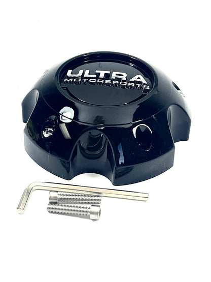Ultra Motorsports Wheels Gloss Black Wheel Center Cap # 89-9756 (4 CAPS)