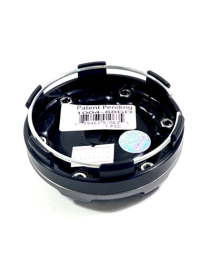 Fuel Wheels Gloss / Black Rivets Center Cap # 1004-68GD (1 CAP) 5 / 6 LUG