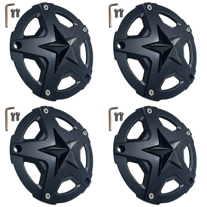 XD Series Matte Black Wheel Center Hub Cap 4/5/6/8Lug XD827 Rockstar III 827CAP (4 CAPS)