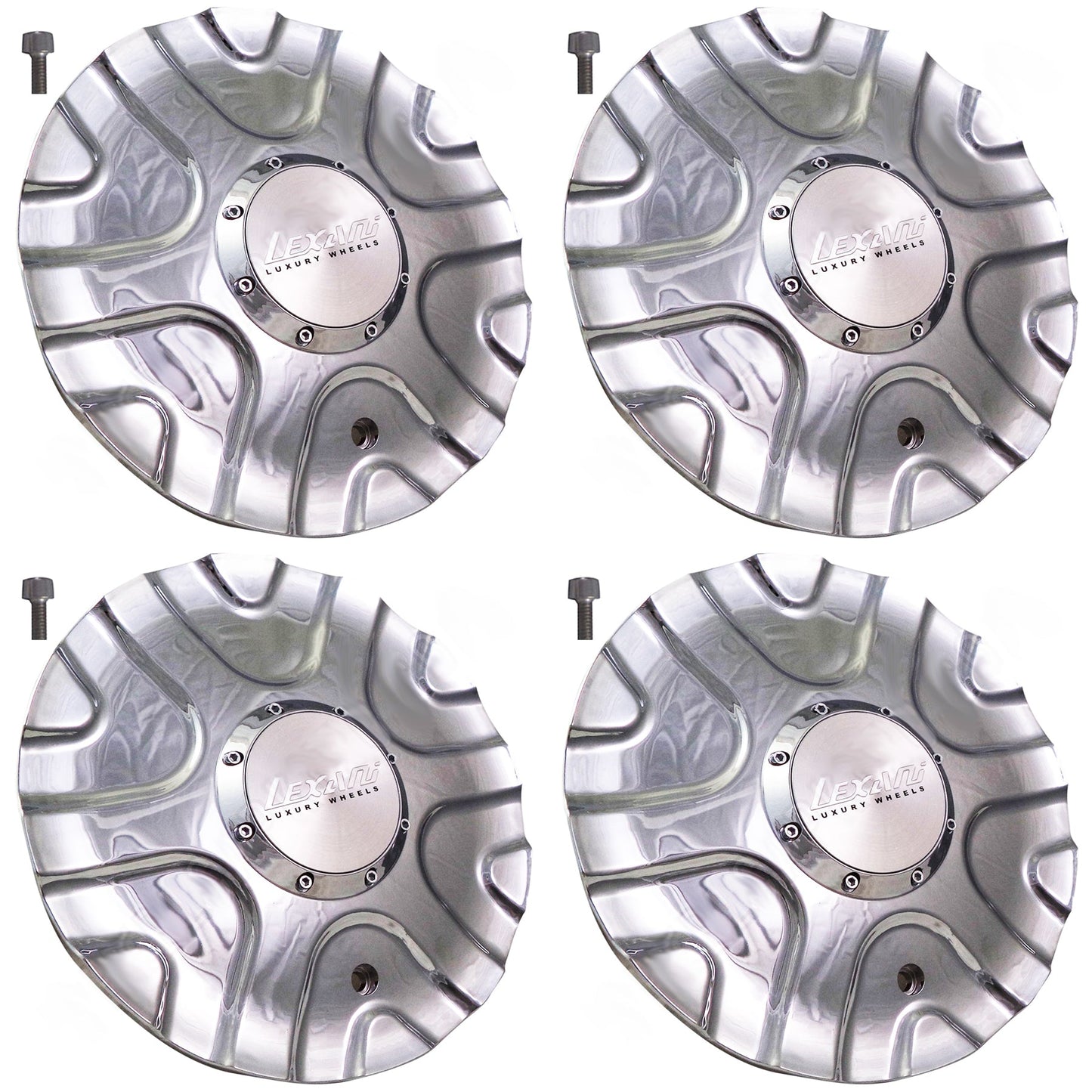 Lexani Wheels Chrome Custom Wheel Center Cap # MS-CAP-L139 (4 CAPS)