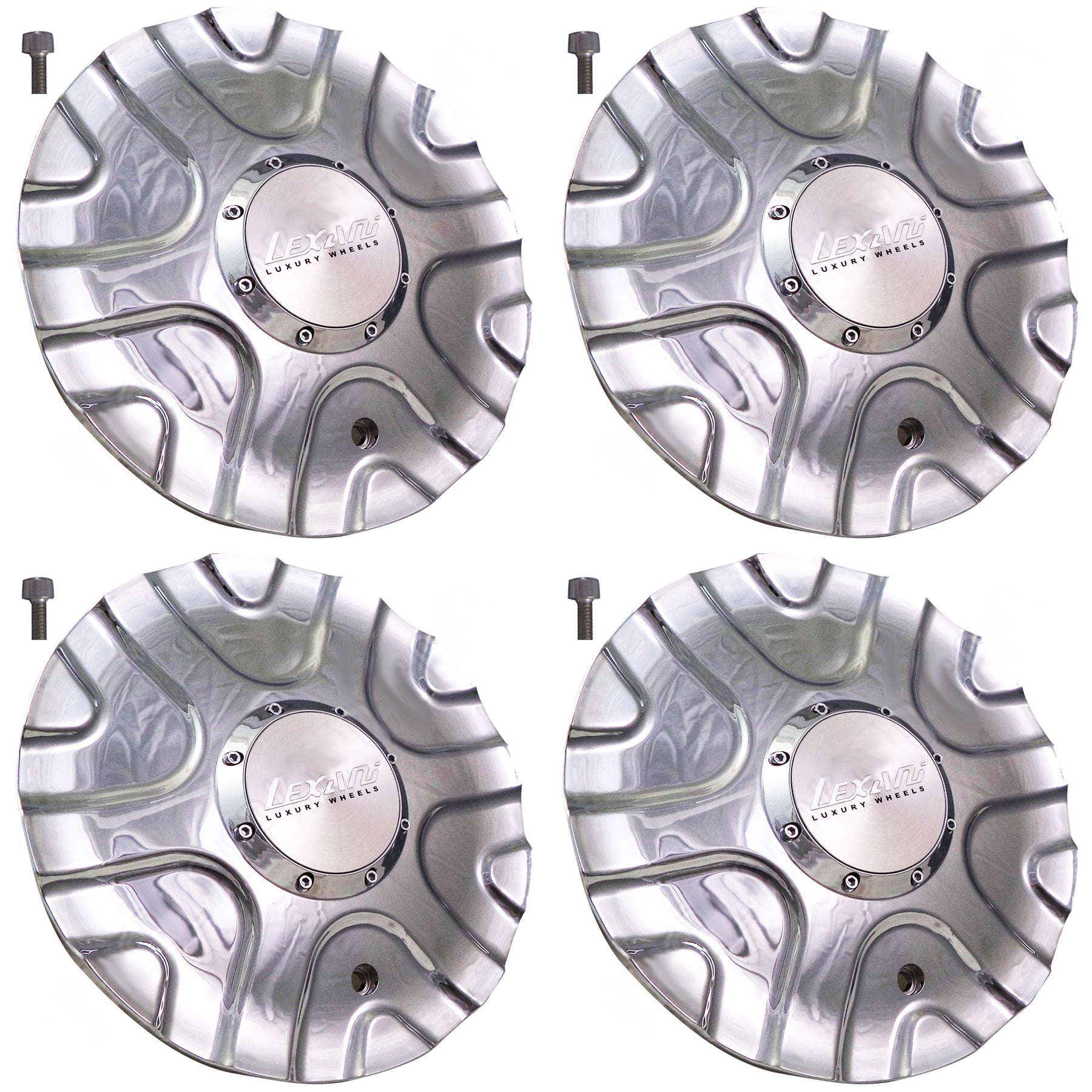 Lexani Wheels Chrome Custom Wheel Center Cap # MS-CAP-L139 (4 CAPS)