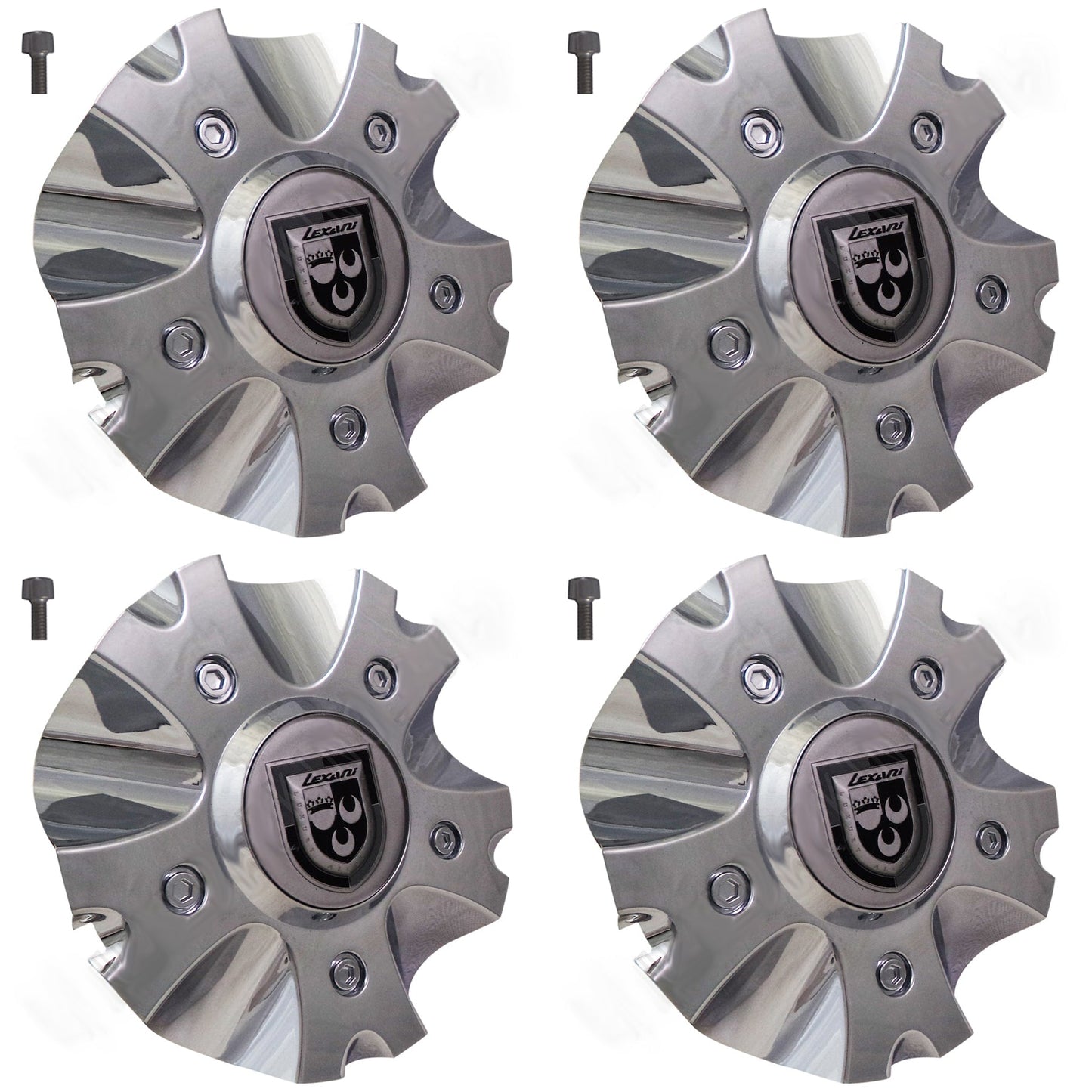 Lexani Wheels Chrome Custom Wheel Center Cap 'PYRO' # PD-CAPSX-PCA724 (4 CAPS)