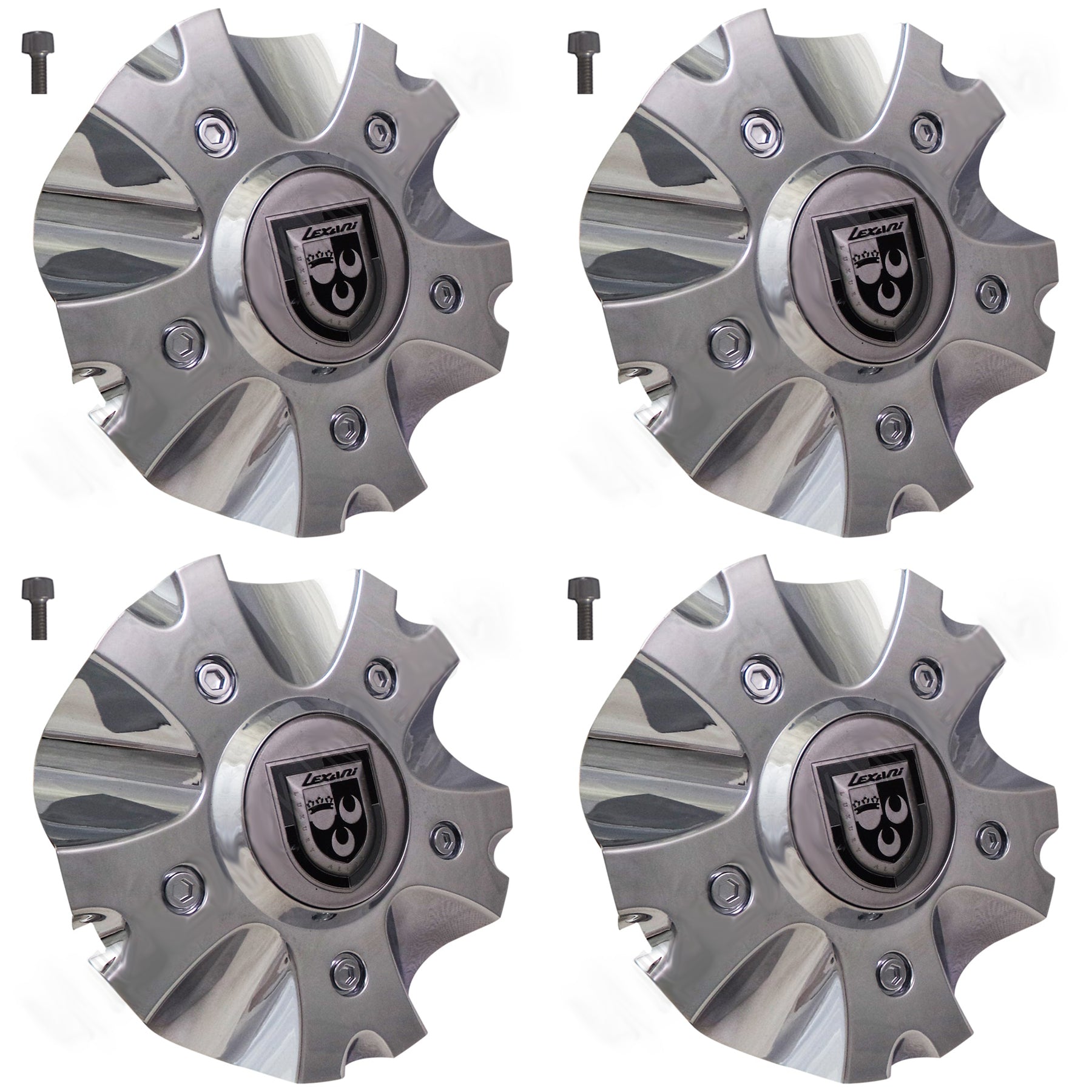 Lexani Wheels Chrome Custom Wheel Center Cap 'PYRO' # PD-CAPSX-PCA724 (4 CAPS)