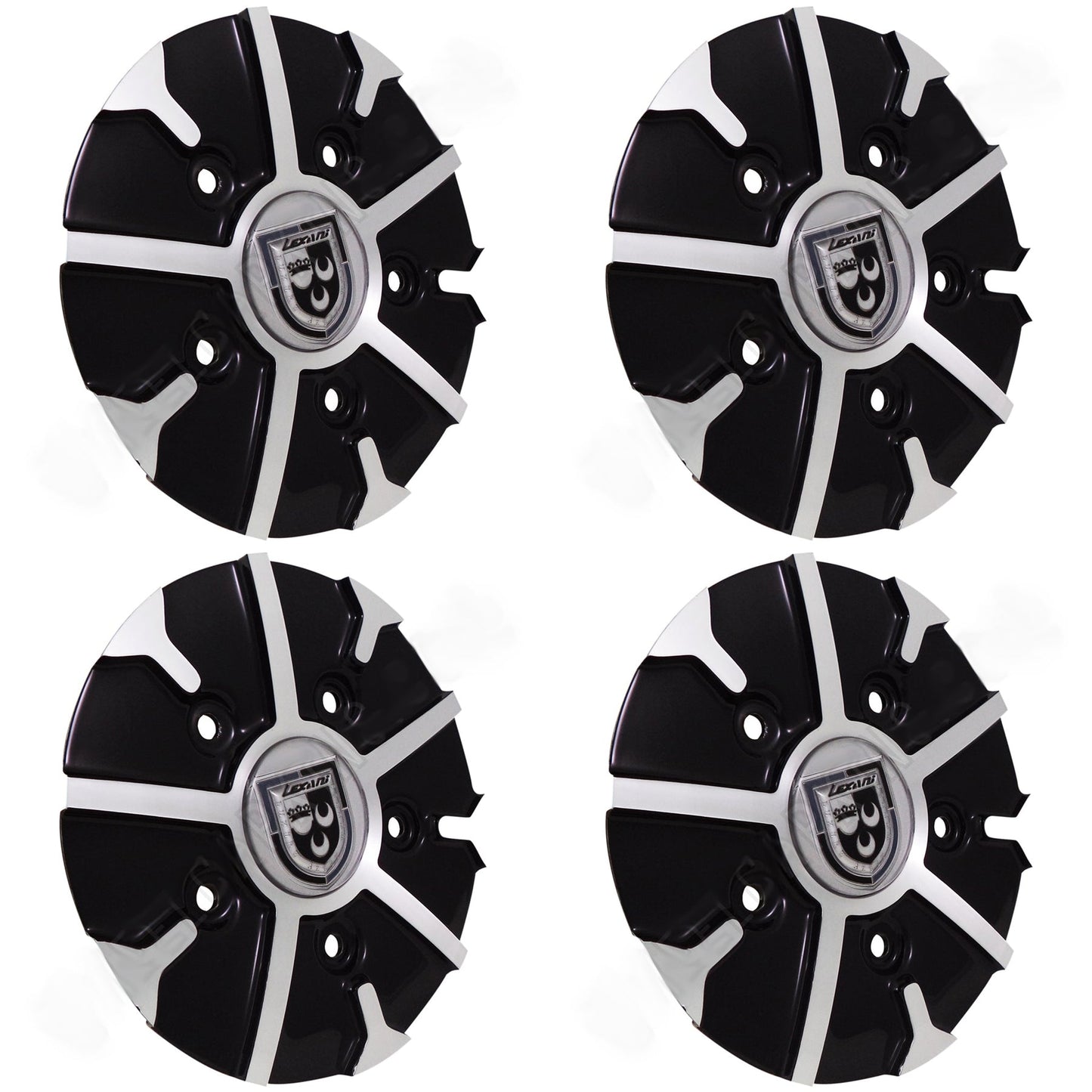 Lexani Wheels Silver / Black Custom Wheel Center Cap # C-314-2 (4 CAPS)