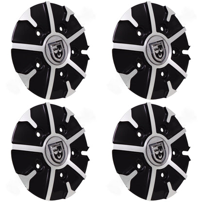 Lexani Wheels Silver / Black Custom Wheel Center Cap # C-314-2 (4 CAPS)