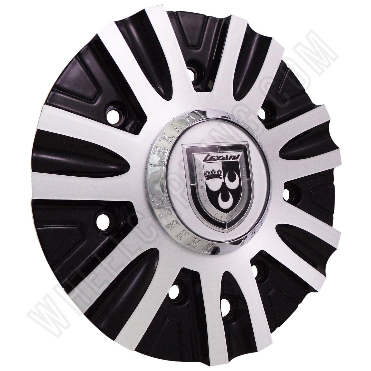Lexani Wheels Silver / Black Custom Wheel Center Cap # C-188-4 / C-189 (4 CAPS)