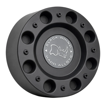 Black Rhino M-1049 matte black wheel center cap front view